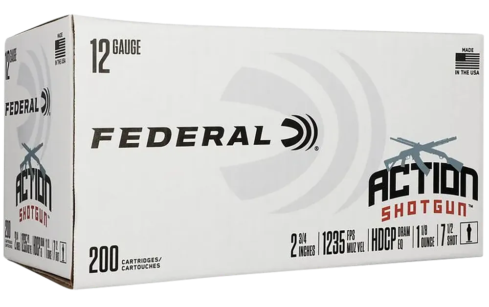 Federal Action Shotgun 12 Gauge 2.75" 1 1/8 oz 7.5 Shot 200 Per Box