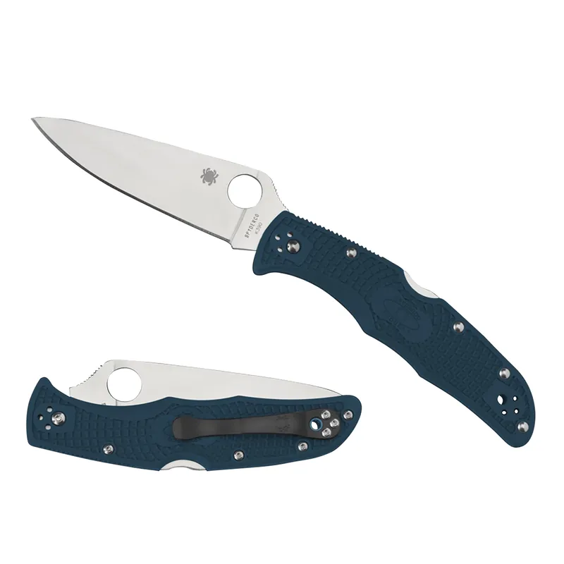 Spyderco Endura 4 Lightweight 3.80" Folding Plain Stonewashed K390 Steel Blade
