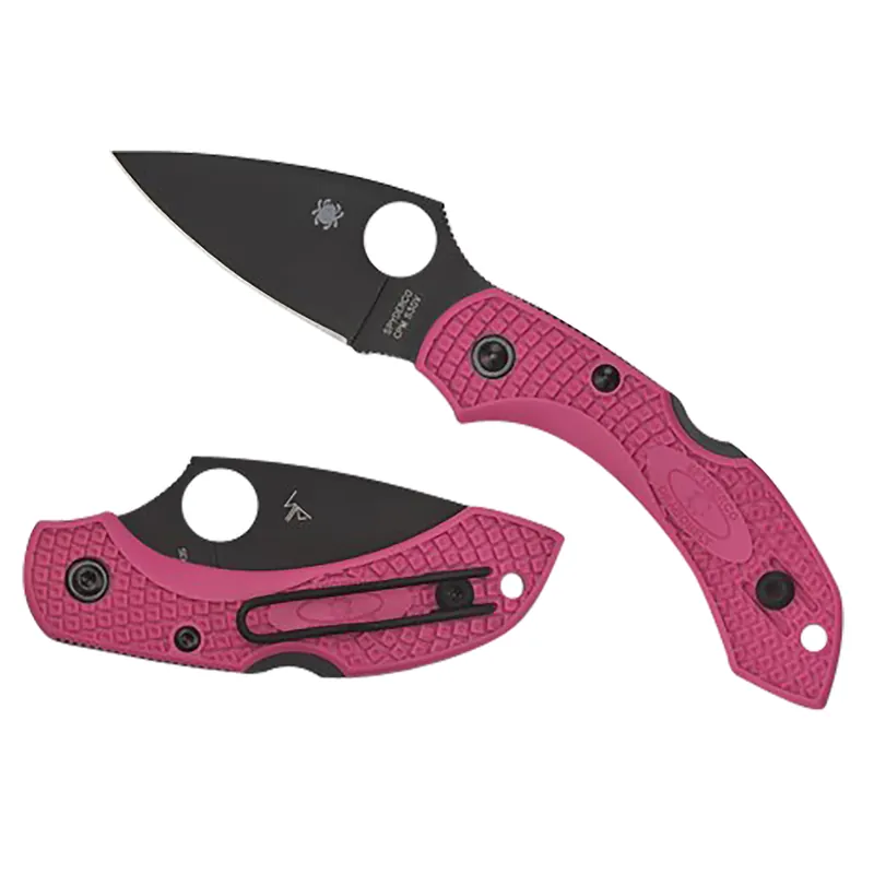 Spyderco Dragonfly 2 2.30" Folding Plain Black TiCN CPM S30V SS Blade Pink Textured w/Black Accents FRN Handle