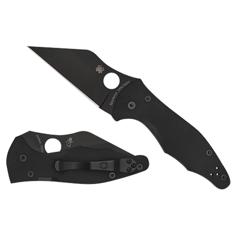 Spyderco Yojimbo 2 3.20" Folding Wharncliffe Plain Black DLC CPM S30V SS Blade Black Textured G10 Handle