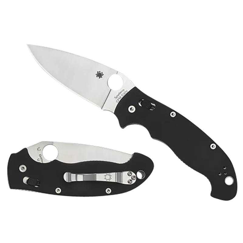 Spyderco Manix 2 XL 3.85" Folding Plain Satin CPM S30V SS Blade Black Textured G10 Handle