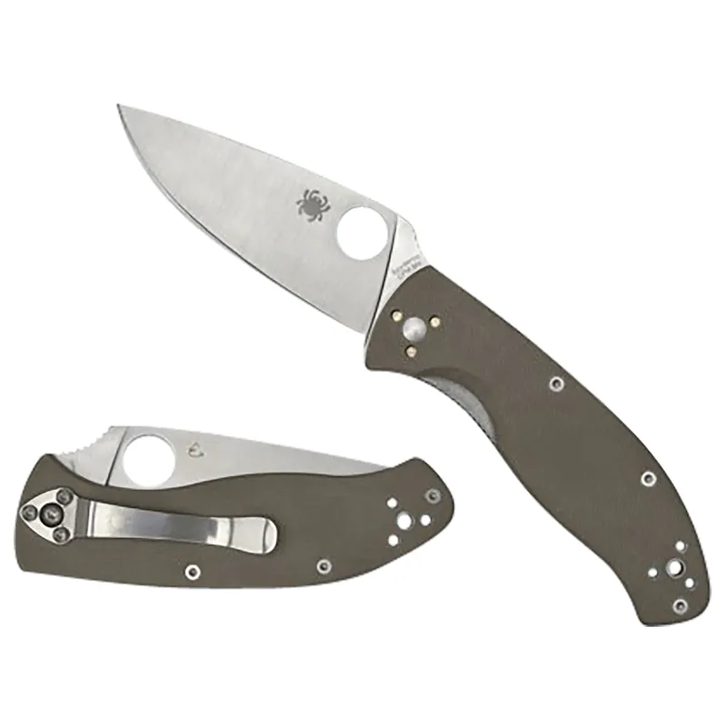 Spyderco Tenacious 3.35" Folding Plain CPM M4 Blade Brown Textured G10 Handle