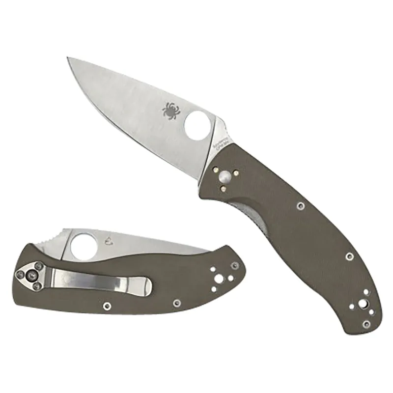 Spyderco Tenacious 3.35" Folding Part Serrated CPM M4 Blade Brown Textured G10 Handle