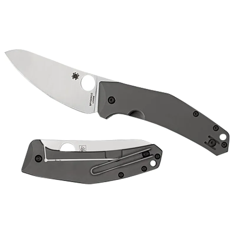 Spyderco SpydieChef Salt 3.32" Folding Plain LC200N Blade Satin Titanium Handle Includes Pocket Clip