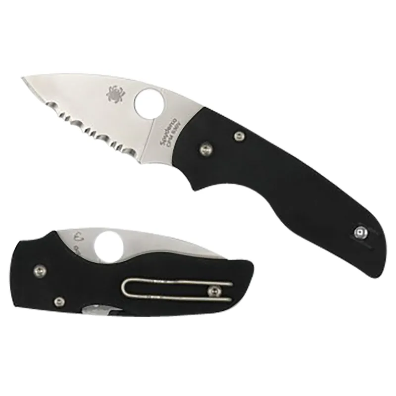 Spyderco Lil‘ Native 2.42" Folding Plain Satin CPM S30V SS Blade Black Textured G10 Handle w/Pocket Clip