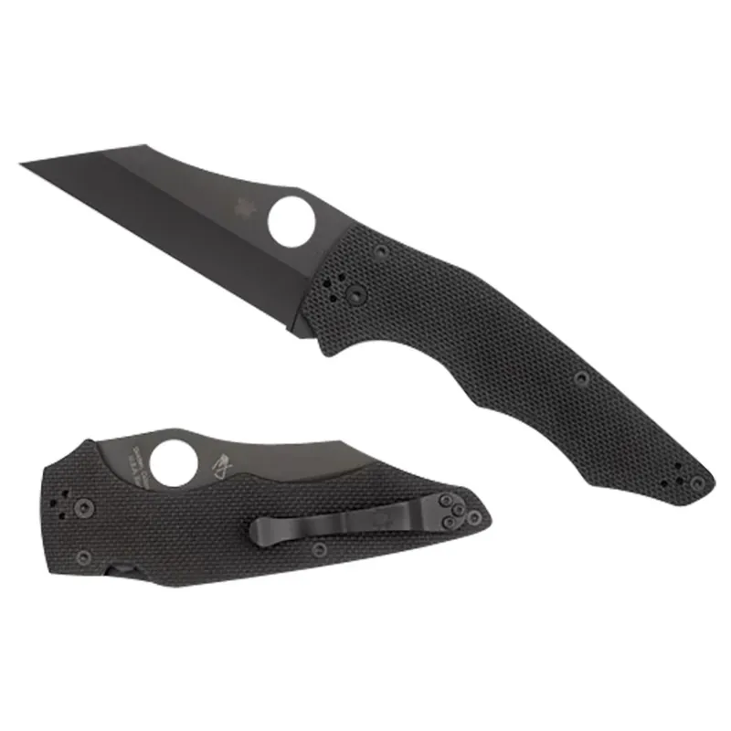 Spyderco YoJumbo 3.98" Folding Wharncliffe Plain Black DLC CPM S30V SS Blade