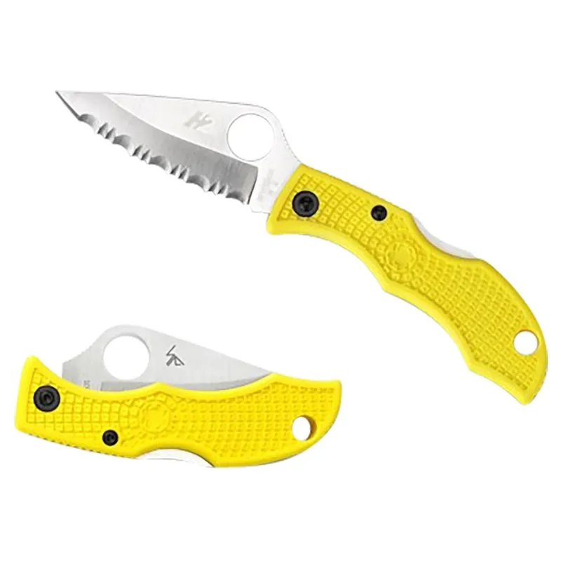 Spyderco Ladybug 3 Salt 1.94" Folding Plain Stonewashed H2 Steel Blade/Marine Yellow Handle