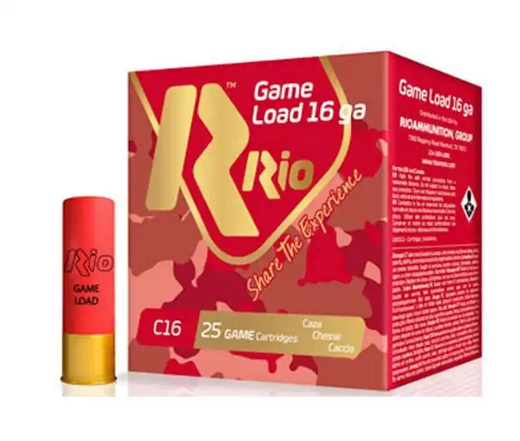 Rio Ammunition Game Load 16 Ga 2.75" 1-1/8 oz 8 Shot 25 Shells Per Box