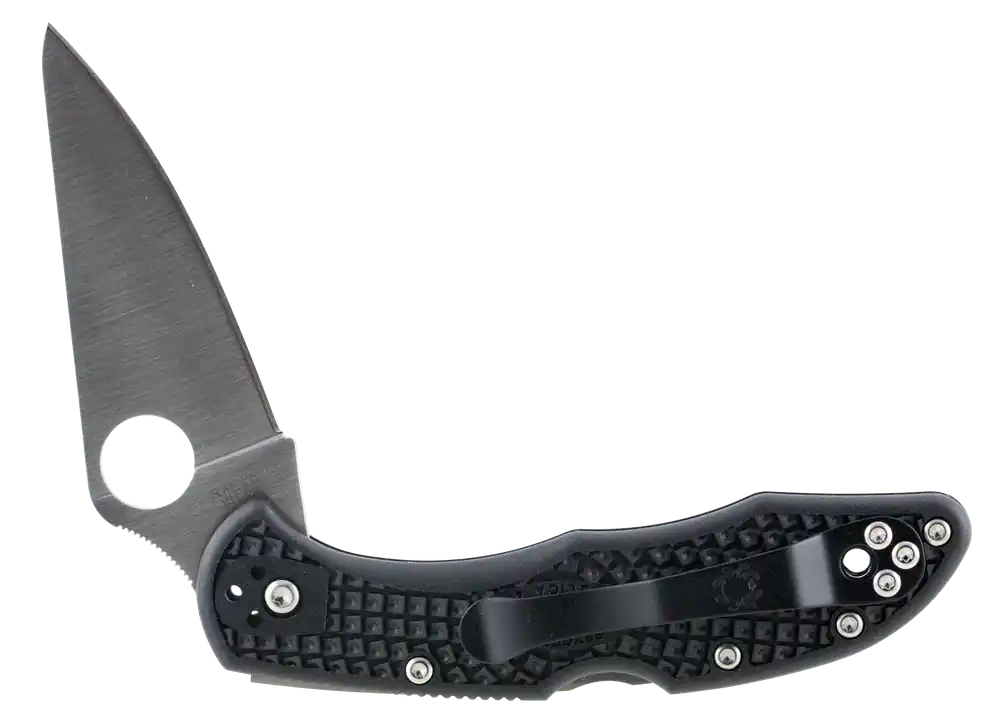 Spyderco Delica Folder 2.875" VG-10 Flat Ground Plain Edge Fiberglass Reinforced Nylon Black