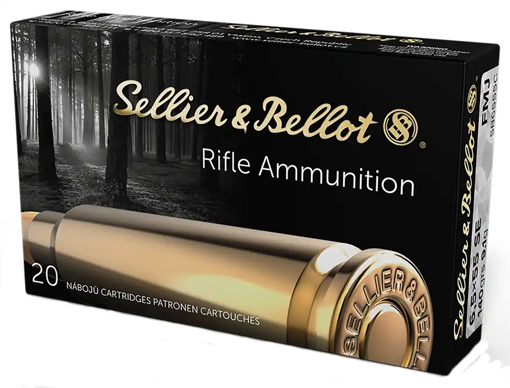 Sellier & Bellot Rifle 6.5x55 Swedish 140 Gr. Full Metal Jacket Boat-Tail 20/Box