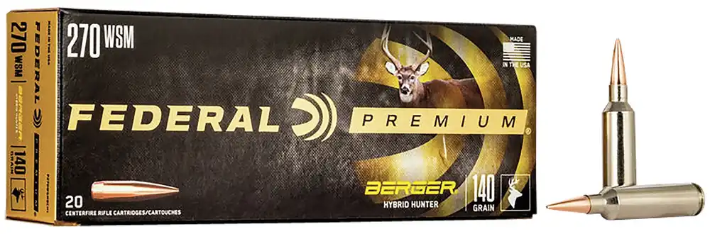 Federal Premium 270 WSM 140 Gr. Berger Hybrid Hunter 20/Box