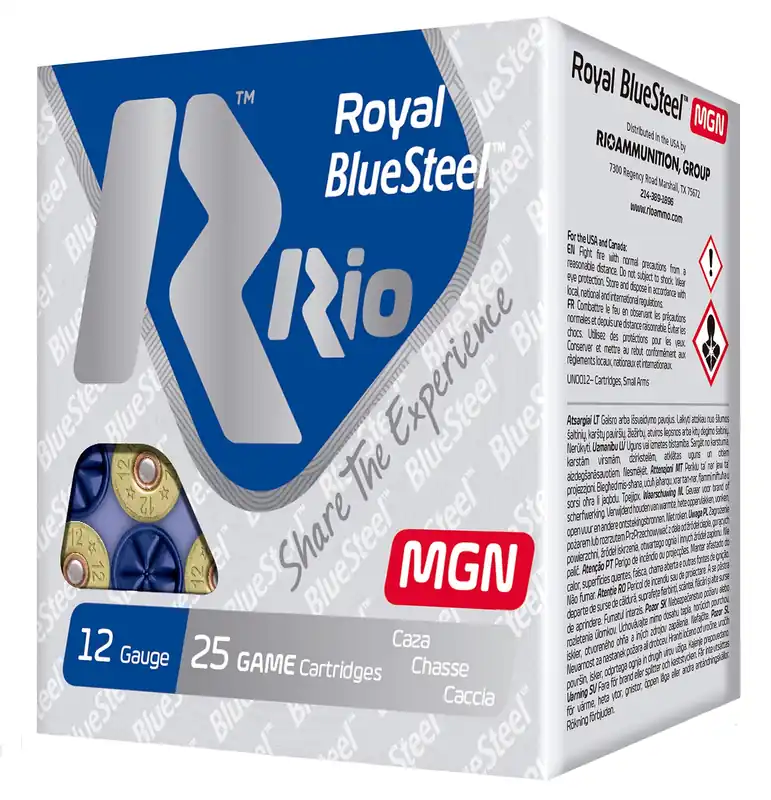 Rio Ammunition Royal BlueSteel Magnum 12 Gauge 3" 1 1/4 oz 4 Shot 25 Bx
