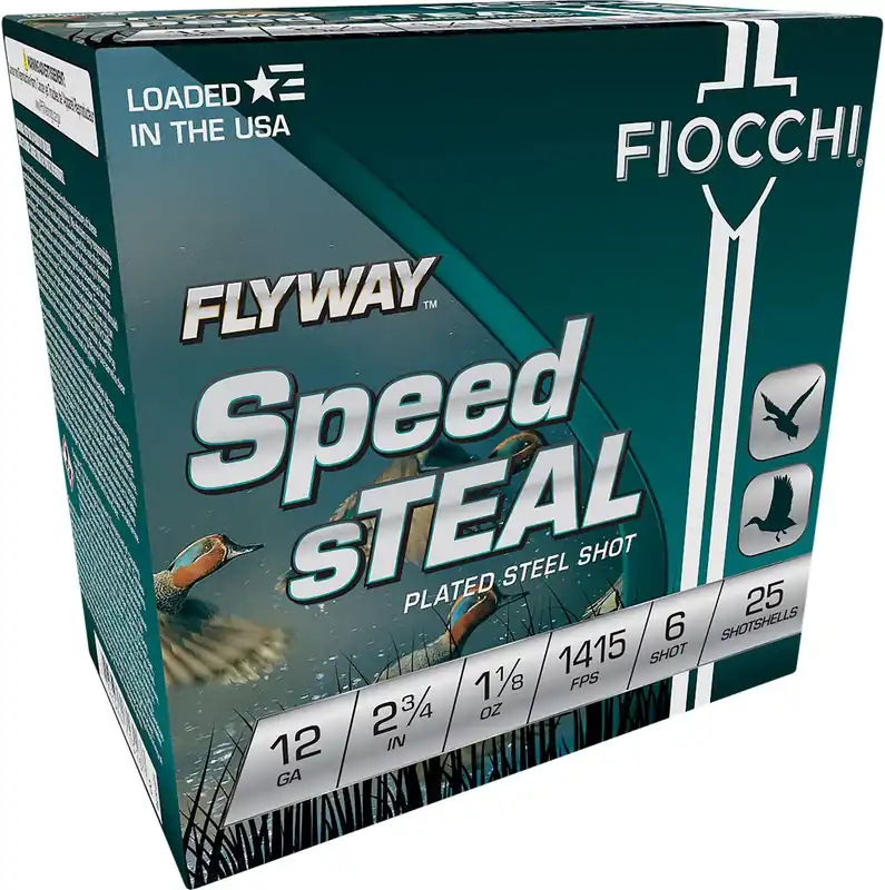 Fiocchi Speed Steal Flyway 12 Gauge 2.75" 1 1/8 oz 6 Shot 25 Per Box
