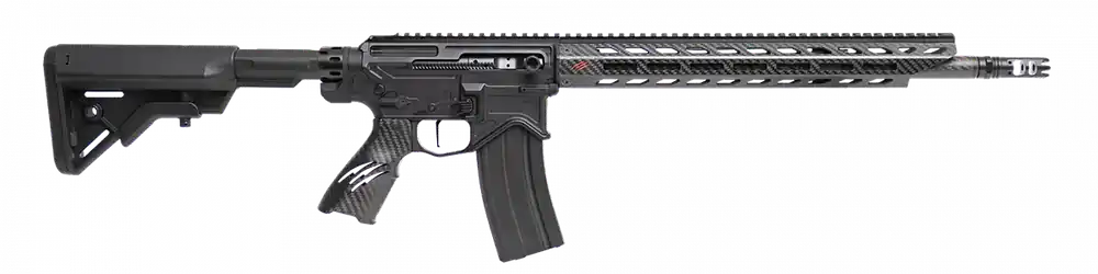 Fierce F-15 Sidewinder 6mm ARC 25+1 16" CF Barrel w/Brake CF Handguard Alum Rec Side Charge Handle Adj Stk Rail F15SWC65ARCBL