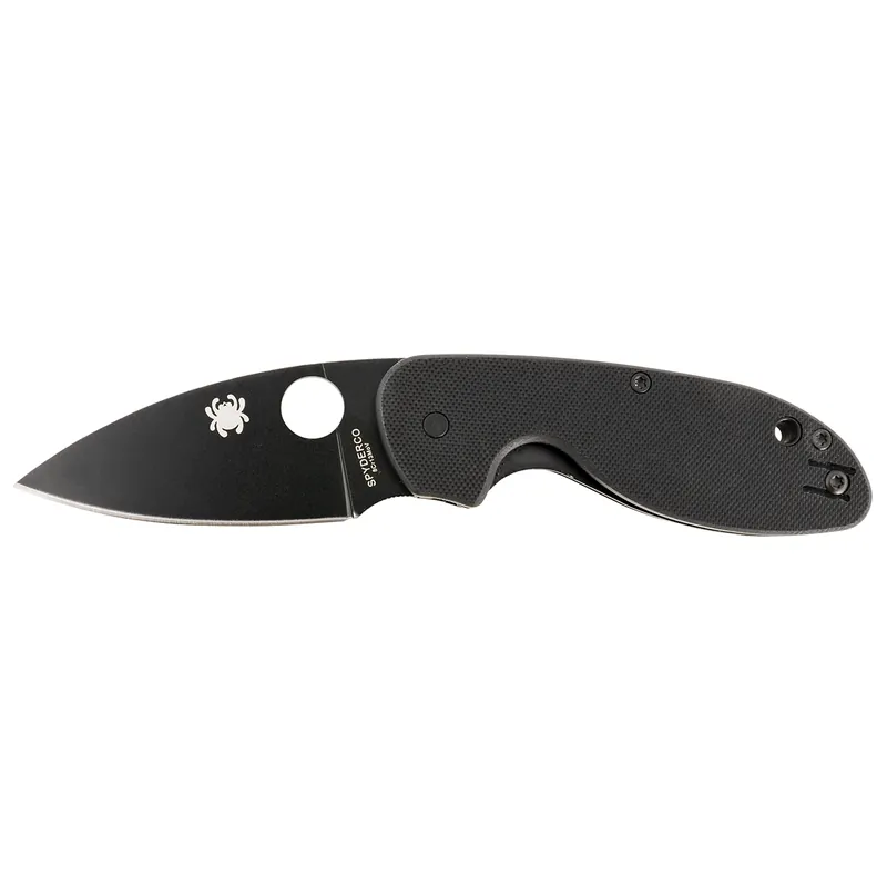 Spyderco Efficient 2.98" Folding Plain Black DLC 8Cr13MoV SS Blade/Black Textured G10 Handle
