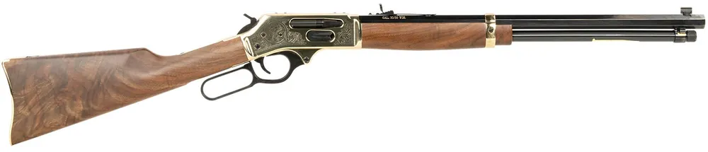 Henry Wildlife 30-30 Win Rifle 5+1 20" Blued 20" Octagon Barrel Polished Brass Engraved Brass American Walnut Right Hand H009BGWL
