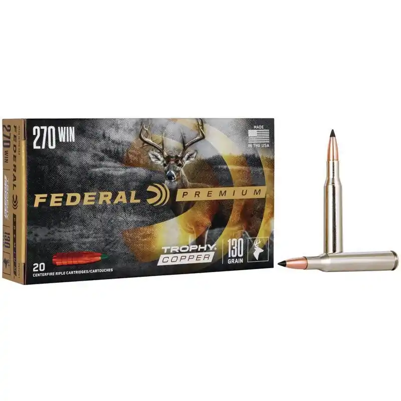 Federal Trophy Copper 270 Win 130 Gr. 20/Box P270TC1