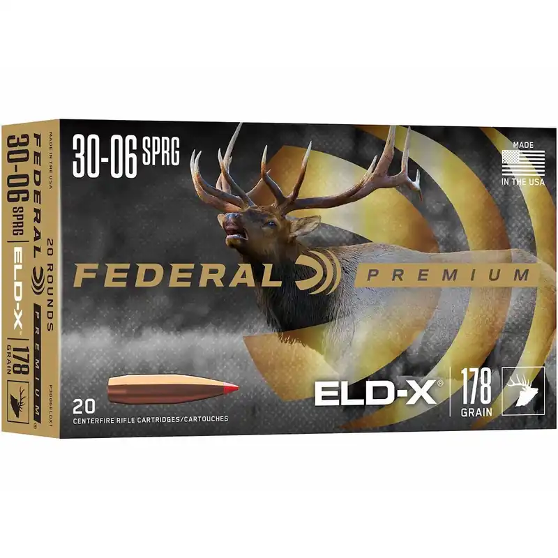 Federal Premium 30-06 Springfield 178 Gr. Hornady ELD-X Polymer Tip 20/Box