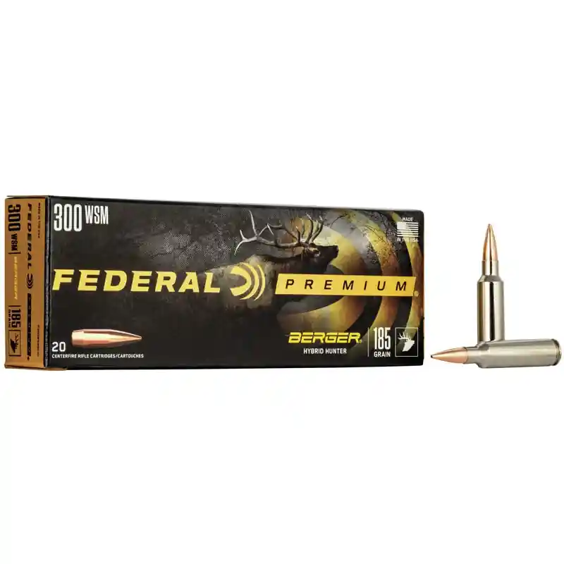 Federal Berger Hybrid Hunter 300 Win Short Magnum 185 Gr. 20/Box P300WSMBCH1