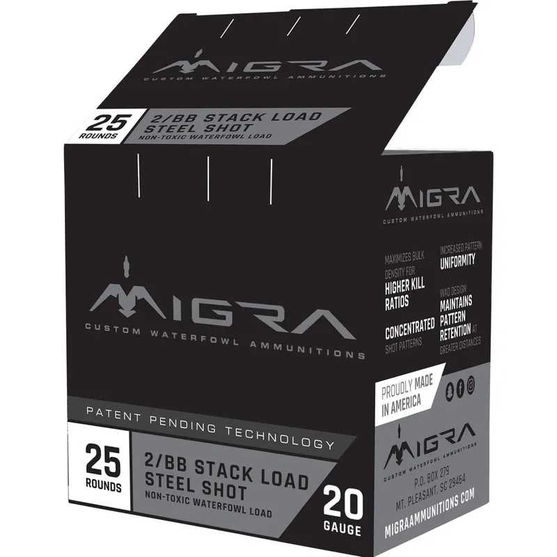 Migra Ammunitions Combinational Hunting 20 Gauge 3" 1 oz 4/6 Shot Steel 25 Per Box
