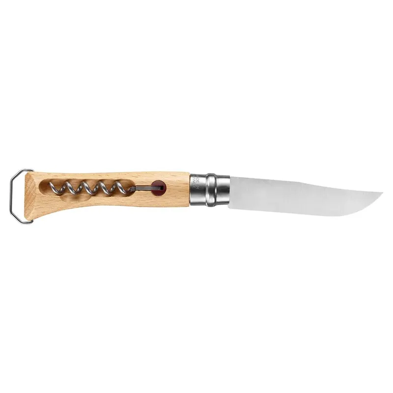 Opinel No.10 Corkscrew Stainless Steel Folding Knife with Bottle Opener 002578