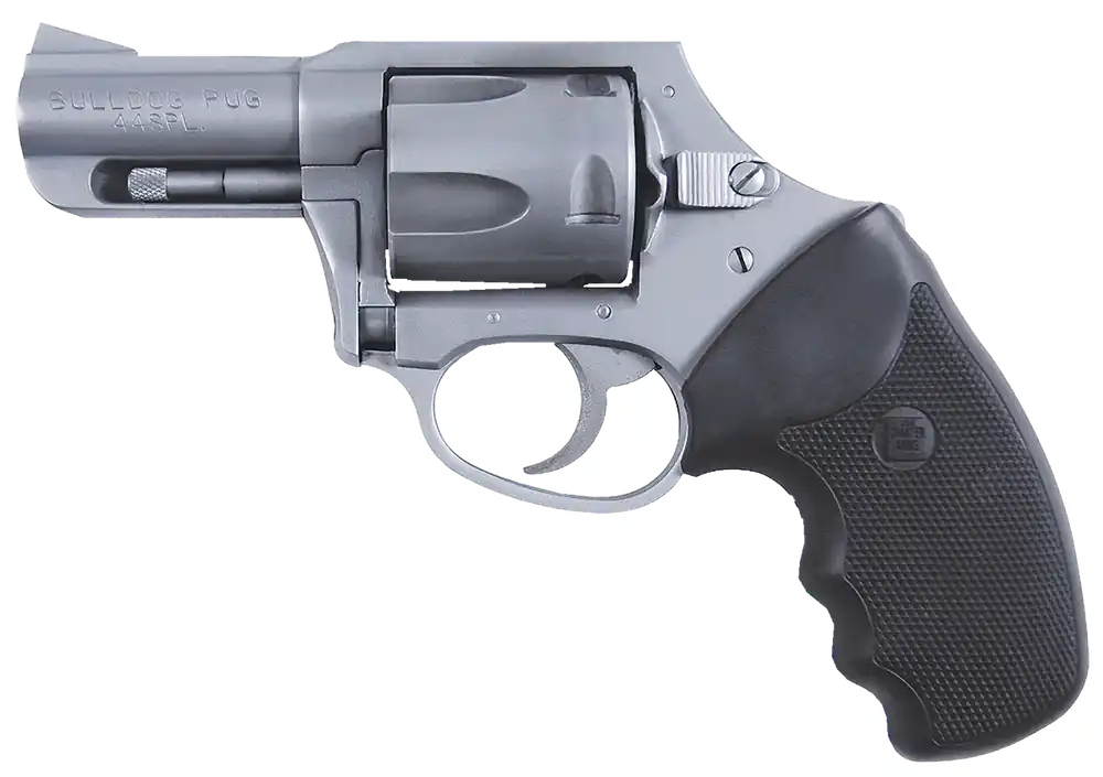 Charter Arms Bulldog .44 Special Revolver 5Rd 2.50" Matte Stainless Blade Front Sight Concealed Hammer Rubber Grips DAO 74421