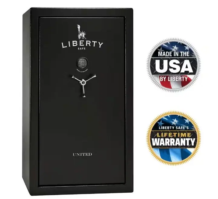 Liberty United 36 Capacity Gun Safe Fire Rated 60 Mins at 1200° Black UN36-BKT-FLEX-DP-EL