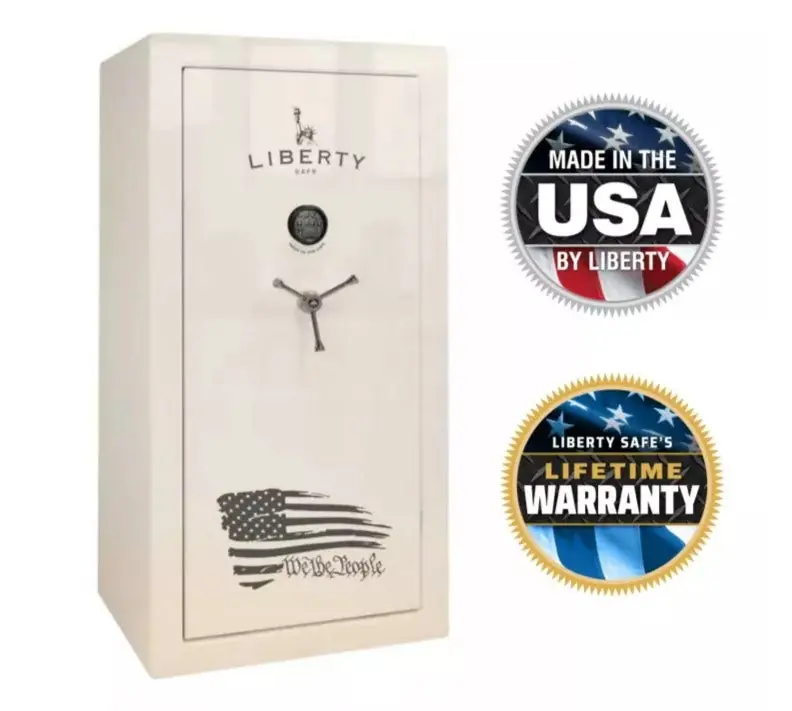 Liberty "We The People" 30 Capacity Gun Safe Fire Rated 75 Min at 1200° Gloss White WTP30-WHT-E-DP