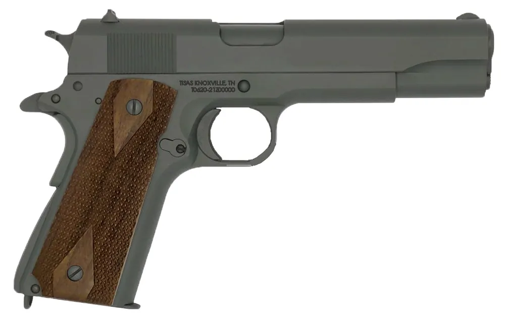 Tisas 1911A1 US Army .45ACP 5" 7+1 Steel Frame and Slide Gray Cerakote Checkered Walnut Grips SAO 10100523