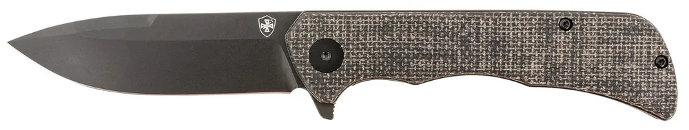 Templar Knife Paladin 3.27" Folding Drop Point Plain Black Powder Coated D2 Steel Blade