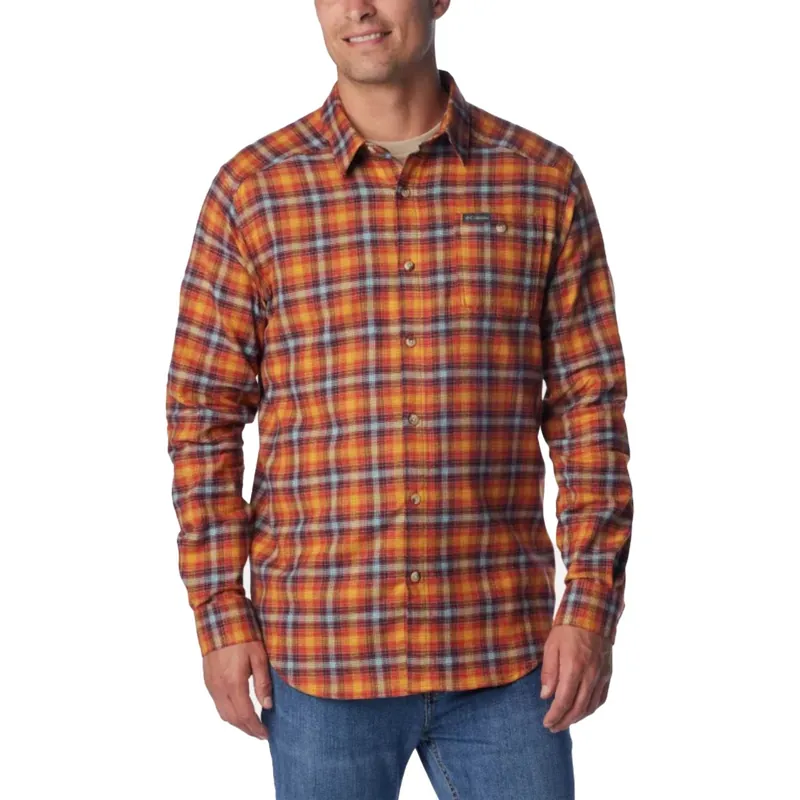 Columbia Men’s Cornell Woods Flannel Plaid Shirt - Red Tartan 1617951849