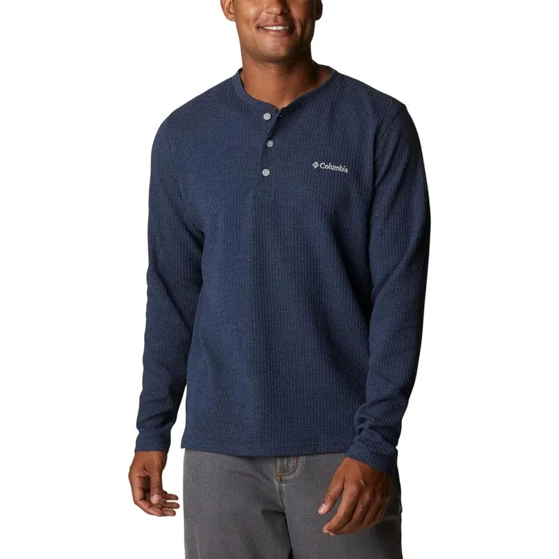 Columbia Men‘s Pine Peak Waffle Long Sleeve Henley - Navy Heather 1956251464
