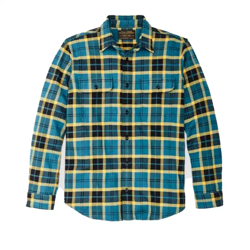 Filson Vintage Flannel Workshirt - Blue Ash Gold Plaid 11010689BAG