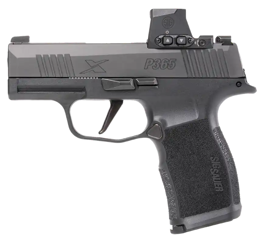 Sig Sauer P365X 9mm Pistol 12+1 3.1" Steel Barrel SS Slide Polymer Frame Romeo-X Red Dot XRAY3 Night Sights Black 365X9BXR3RXX