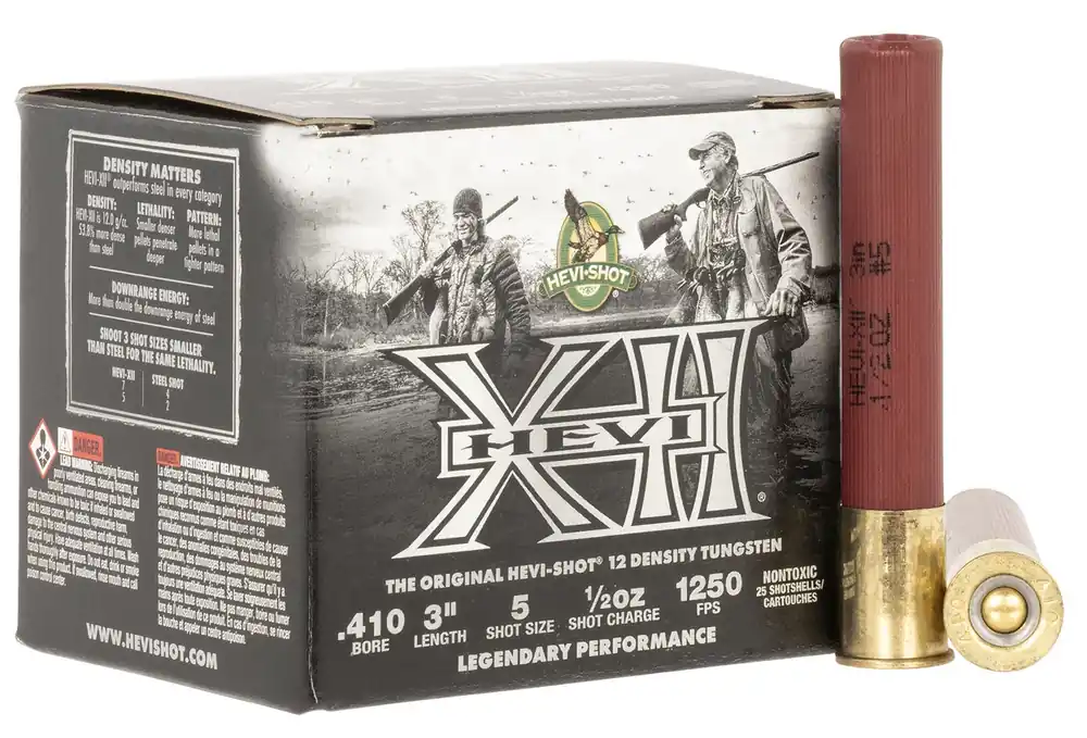 HEVI-Shot HEVI-XII 410 Gauge Ammo 3" Tungsten 5 Shot 25 Rounds HS54105
