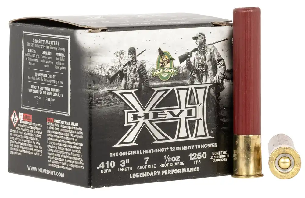 HEVI-Shot HEVI-XII Shotshells .410 Bore 3" 1/2 oz 7 Tungsten Shot 1250 fps 25 Shells Per Box