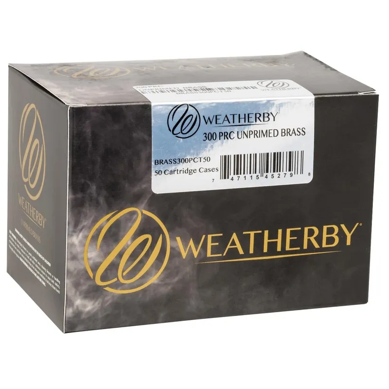 Weatherby Unprimed Cases 300 PRC Rifle Brass - 50 Per Box