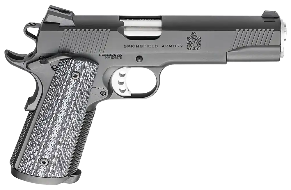 Springfield 1911 TRP .45ACP Pistol 7+1 5" SS Barrel Carbon Steel Slide/Frame Night Sights CA Compliant G10 Grips PC9108LCA18