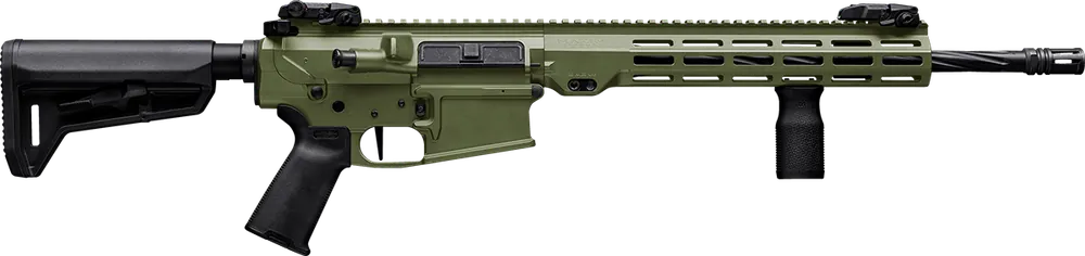 Maxim Defense MD10L .308Win 20+1 16" Fluted Barrel Flash Hider Alum Rec M-LOK Handguard Adj Stk Flip-up Sights Green MXM49684