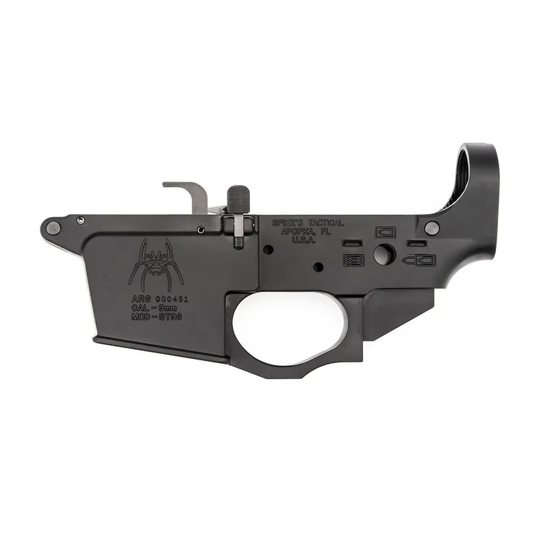 Spikes Tactical Spider Stripped Lower Reciever 9mm Type III Anodized