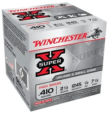 Winchester Super-X High Brass .410 Gauge 2.5" 1245 FPS .5 Ounce 7.5 Shot