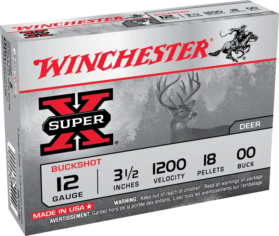 Winchester Super-X Buckshot Buffered 12 Gauge 3" 1210 FPS 15 Pellets 00 Buck Val