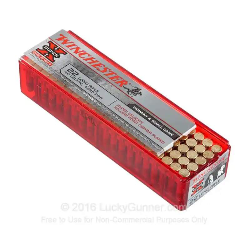 Winchester 22 Long Rifle 40 Gr. 1435 FPS Super-X 100 Per Box