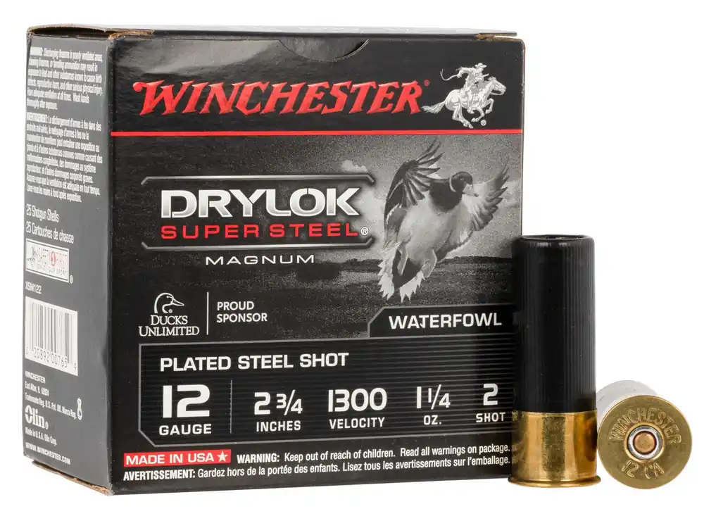 Winchester 12 Ga. 2.75" 2 Drylok Super Steel Magnum Shotshell 25/Box
