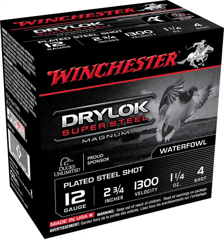 Winchester 12 Ga. 2.75" 4 Drylok Super Steel Magnum Shotshell 25/Box