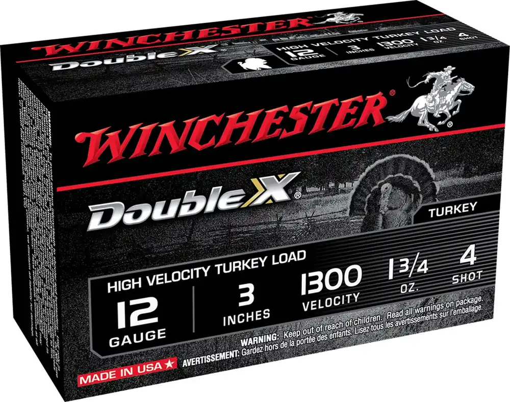 Winchester Double X Shotshells 12ga 3" 1-3/4 oz 4 Copper-plated Lead Shot 10 Shells Per Box