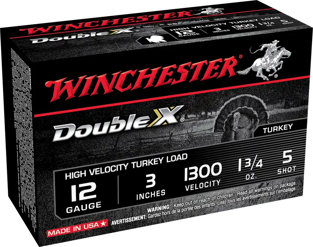 Winchester Double X Shotshells 12ga 3" 1-3/4 oz 5 Copper-plated Lead Shot 10 Shells Per Box