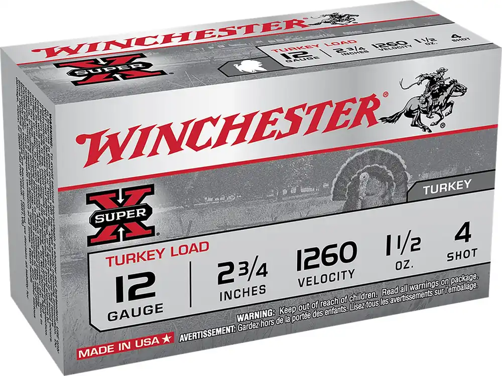 Winchester Super X Magnum 12ga 2-3/4" 1-1/2 oz 4 Copper-plated Lead Shot 10 Shells Per Box