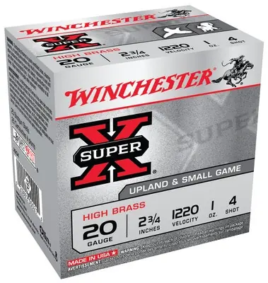 Winchester Super-X High Brass 20 Gauge 2.75" 1220 FPS 1 Ounce 4 Shot