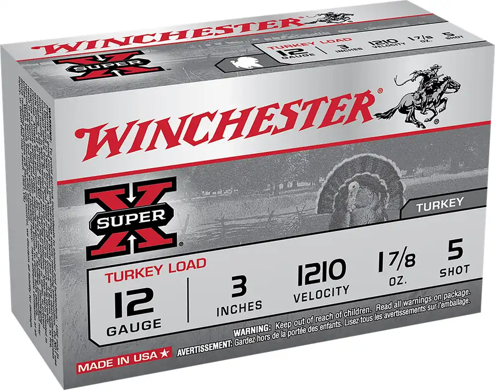 Winchester Super-X Turkey Load 12ga 3" 1-7/8 oz 5 Copper-plated Lead Shot 10 Shells Per Box
